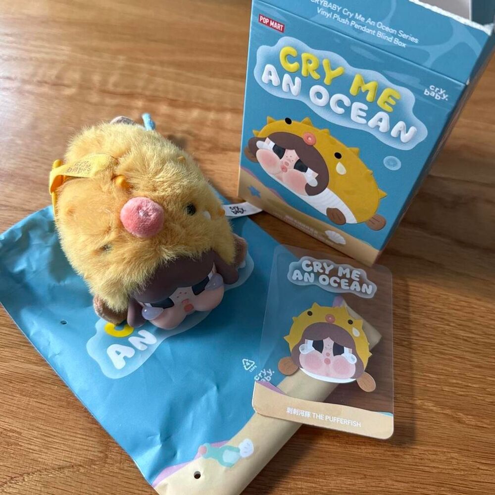 Pop Mart Cry Me An Ocean Vinyl Plush Pendant: Pufferfish